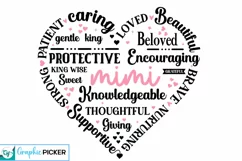 Mimi Heart Shape SVG | Mother's Day Heart SVG PNG Product Image 1
