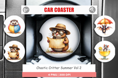 Chaotic Critter Summer Car Coaster Product Image 1