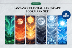 Fantasy Celestial Landscape Bookmark Set,Cosmic Galaxy Book Product Image 1