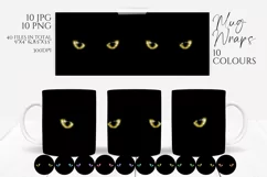 Cats Eyes Mug Wraps 10 Colours PNG & JPG Product Image 1