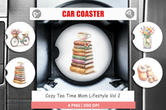 Cozy Tea Time Mom Lifestyle Car Coaster Product Image 1