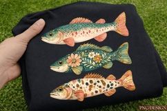 Vintage Fish Bundle PNG Design | Floral Trout Fishing Sublim Product Image 5