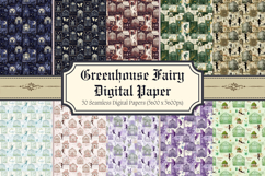Greenhouse Fairy Digital Paper,Enchanted Botanical Pattern Product Image 1