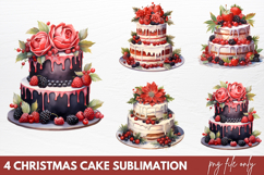 Christmas Cake Sublimation Clipart PNG Product Image 1