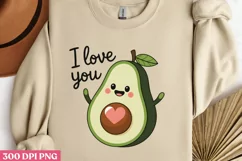 I love you PNG, Avocado Sublimation PNG Product Image 2