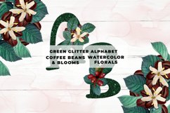 Green Glitter Coffee Floral Alphabet Product Image 1