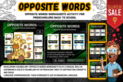 Opposite Words Worksheets Developing Vocabulary Skills Product Image 1