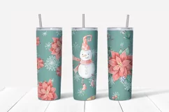 Christmas cute snowman Skinny tumbler wrap design Product Image 3