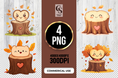 Cute Tree Stump Clipart Sublimation PNG Product Image 1