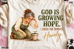 Hope Keeps Growing Here Shirt PNG, Christian Tree Stump Cros Product Image 1