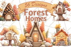 Autumn Treehouse &amp; Woodland Cabin PNG Clipart Product Image 1