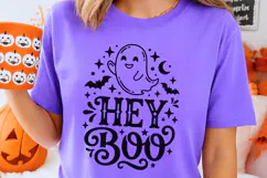 Hey Boo Svg, Funny Halloween Svg, Kids Halloween Svg. Product Image 2