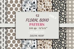 12 Boho Abstract and Floral Digital Paper Instant Download Product Image 1
