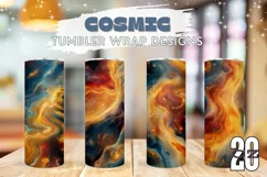 Cosmic Tumbler Sublimation, Fluid Art Tumbler Wrap Design Product Image 1