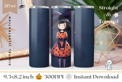 Cartoon Halloween Witch Tumbler, Halloween Tumbler Wrap Product Image 1