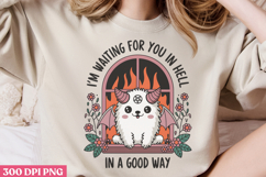 I&#039;m Waiting For You In Hell PNG, Cute Baphomet Sublimation P Product Image 2