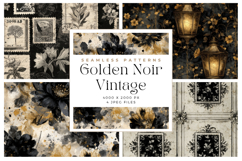 Golden Noir Vintage Seamless Patterns Product Image 1