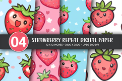 Strawberry Repeat Digital Paper Product Image 1