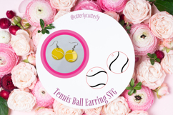 Tennis Ball Earring Laser Cut File- SVG FILE Product Image 1