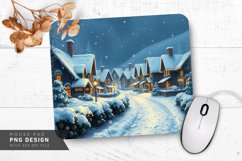 Winter Path Through Frosty Forest Mouse Pad PNG Product Image 1