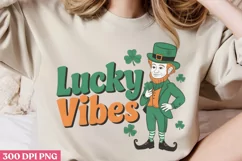 Lucky Vibes PNG, St Patricks Day Sublimation PNG Product Image 2