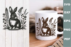 Easter Bunny engraved SVG, Rabbit Laser file, Cutting board Product Image 2