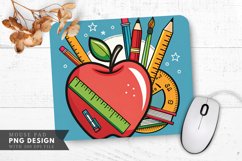 Funky Apple and Vibrant Learning Tools Mouse Pad PNG Product Image 1