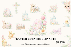 Easter Corners Watercolor Clipart Product Image 1