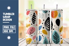 Abstract Shapes And Leaves Tumbler Wrap Sublimation Product Image 1