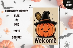 Spooky Halloween Garden Flag, Welcome Garden Flag Print Product Image 1