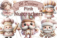 Playful Pink Nutcracker PNG, Pastel Christmas Clipart Product Image 1