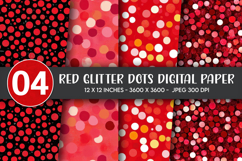 Red Glitter Dots Digital Paper Product Image 1