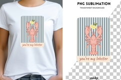 Lobster Love PNG | Beach Couple Shirt Design Product Image 2