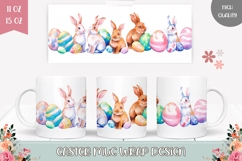 Watercolor Animals Mug, Easter Bunnies Mug Template Product Image 1