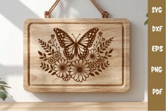 Floral Design, Flowers and Butterfly SVG Pattern Product Image 2