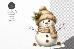 Christmas clipart, Snowman clipart, Winter sublimation Product Image 1