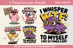 Funny Sarcastic Animals Sublimation Bundle PNG Product Image 2
