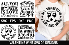 Valentine Wine SVG Design - coffee chocolate &amp; wine are my Product Image 1