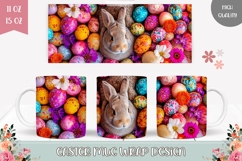 Cartoon Easter Eggs Mug Wrap, Easter Mug Template Product Image 1