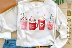 Valentine Coffee PNG, Cute Coffee Drinks Clipart, True Love Product Image 1