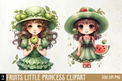 Fruits Little Princess Sublimation Clipart Product Image 1