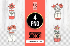 Mason Jar Flower Clipart PNG Product Image 1