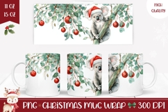 Watercolor Christmas Koala Mug, Christmas Mug Template Product Image 1