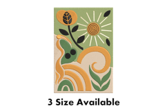 Abstract Sun and Leaves Modern Embroidery Design Product Image 1