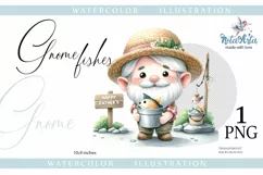 Gnome Fishing Father's Day PNG Clipart Product Image 1