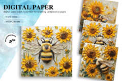 Sunflower Background Wallpaper Digital Paper Wall Art Product Image 1