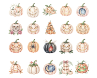 Halloween Pumpkins Clipart, 30 PNG Scary Product Image 2