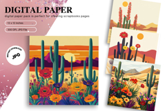 Cactus Succulent Background Wallpaper Wallart Watercolor Product Image 1