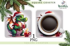 Mug coaster with dragon for Christmas Product Image 1