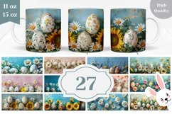Floral Easter Mug Wrap Bundle, 3D Easter Sublimation Bundle Product Image 1
